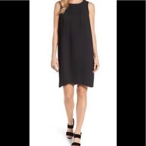 NEW Eileen Fisher Recycled Polyester Pleated Dress in Black